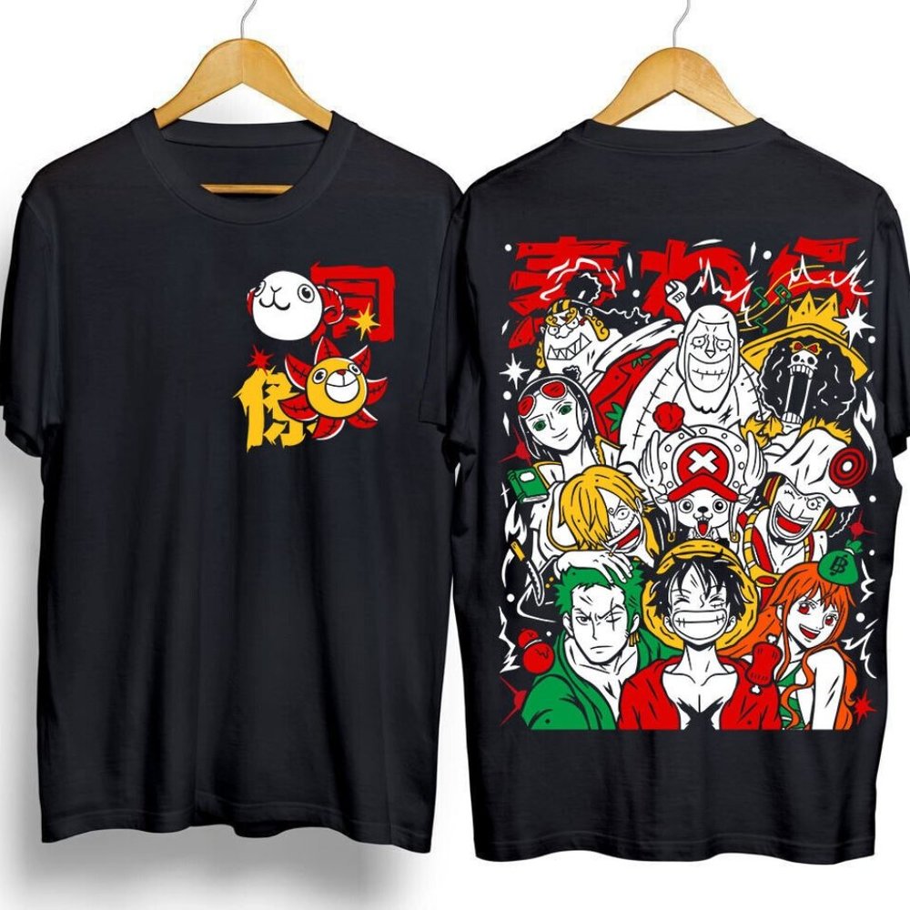 One Piece T-shirt Luffy Zoro Yamato Franky Ace Anime Front & Back Shirt All Size